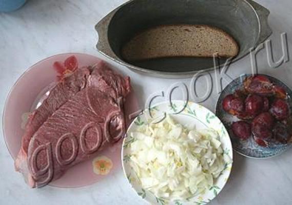 Мясо, тушенное со сливами Мясные блюда со сливой рецепты
